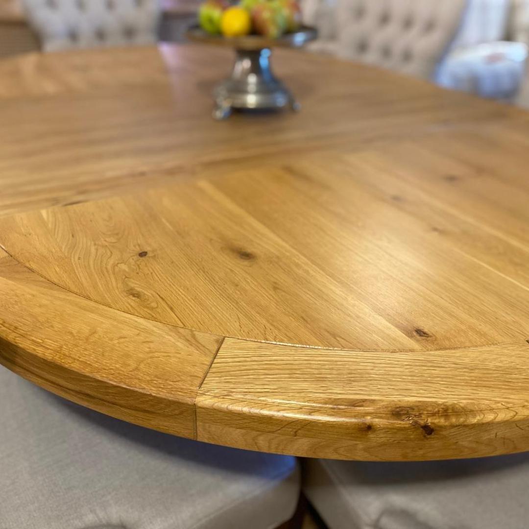 Oak Round Extension Table 125-180cm image 1
